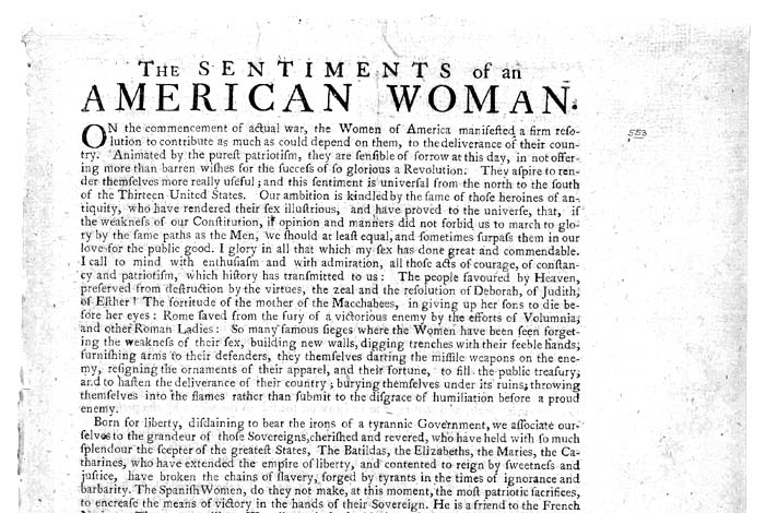 Revolutionary american woman broadside