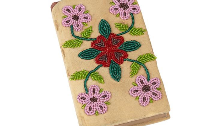 Hymnal with beaded cover: Okodakiciye Wakan Tadowan Kin.